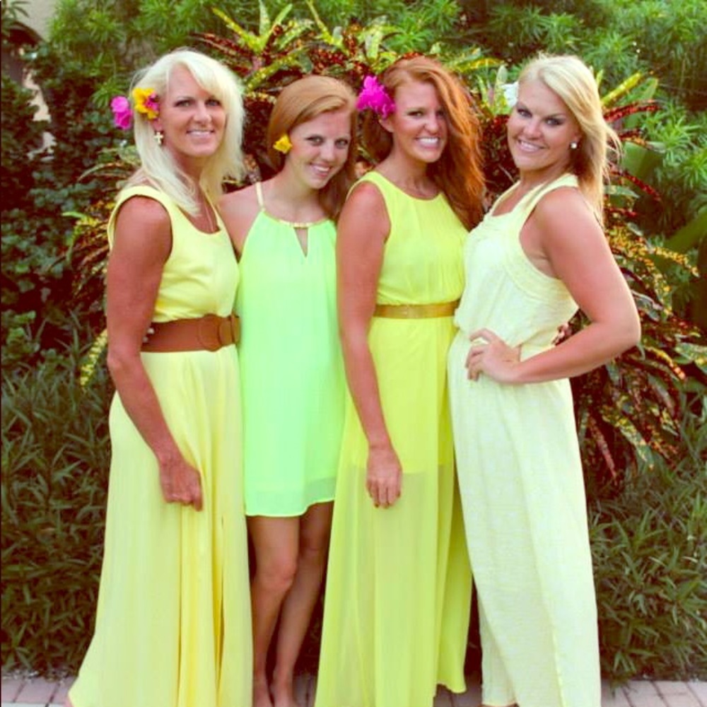 Yellow floral maxi dress. Size L